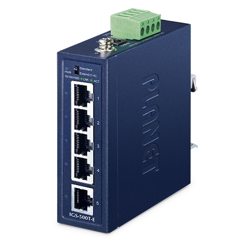 IGS-500T-E Промышленный неуправляемый коммутатор/5 RJ45 PoE 1G