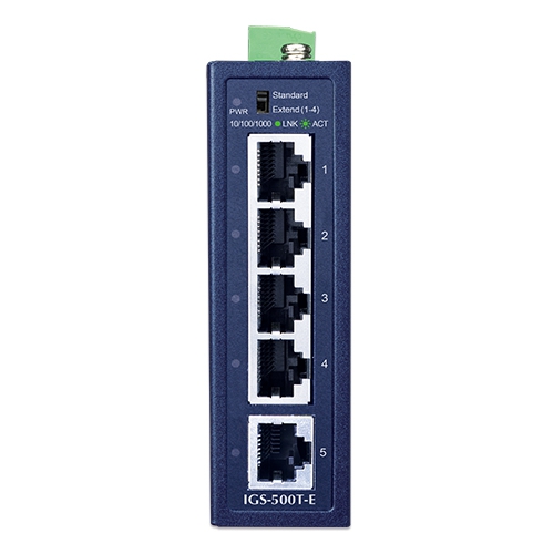 IGS-500T-E Промышленный неуправляемый коммутатор/5 RJ45 PoE 1G