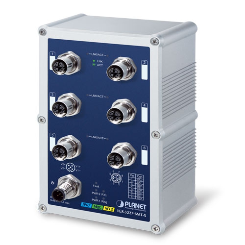 IGS-5227-6MT-X Управляемый ЖД коммутатор L2+/6 M12 1G
