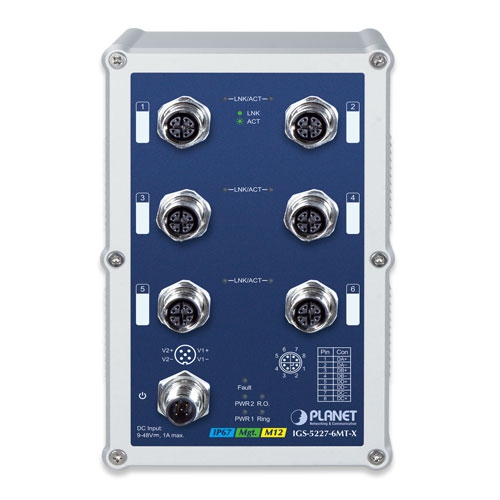 IGS-5227-6MT-X Управляемый ЖД коммутатор L2+/6 M12 1G