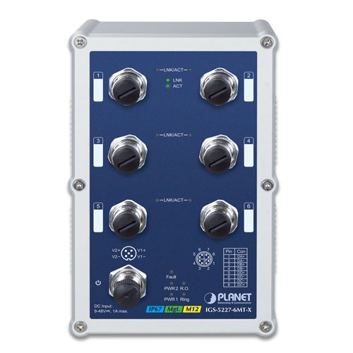 IGS-5227-6MT-X Управляемый ЖД коммутатор L2+/6 M12 1G