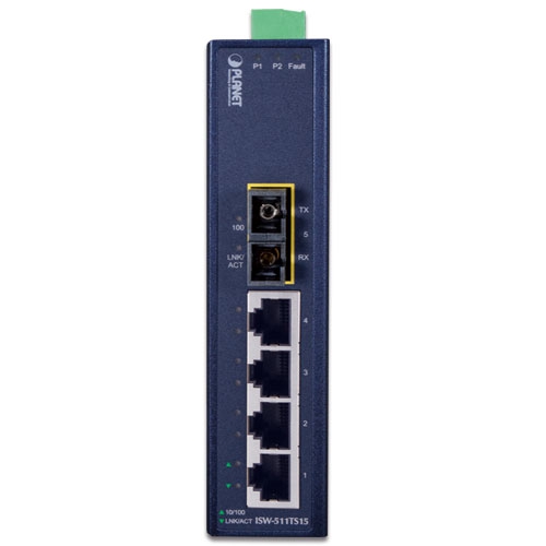 ISW-511TS15 Промышленный неуправляемый коммутатор/4 RJ45 PoE 100M/1 SFP 100M