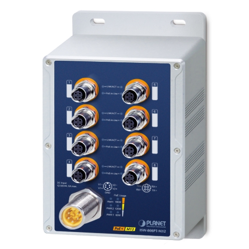 ISW-808PT-M12 Неуправляемый ЖД коммутатор/8 M12 PoE 1G