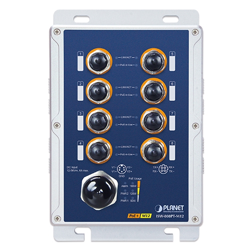 ISW-808PT-M12 Неуправляемый ЖД коммутатор/8 M12 PoE 1G
