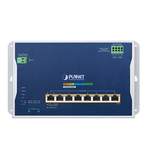 WGS-4215-8P2X Промышленный управляемый коммутатор L2+/ 8 RJ45 PoE 1G/2 SFP+ 10G