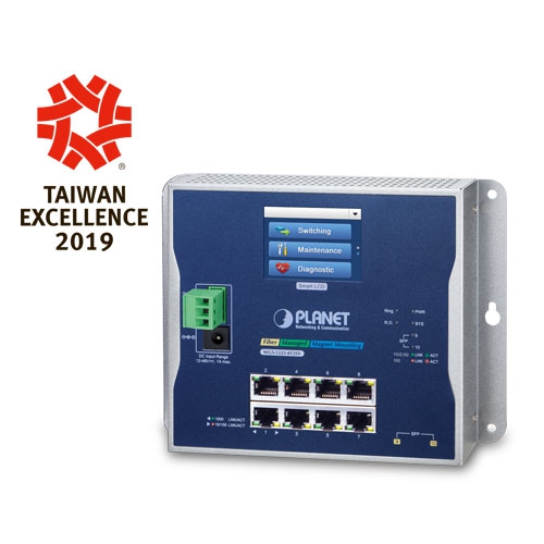 WGS-5225-8T2SV Промышленный управляемый коммутатор L2+/ 8 RJ45 1G/2 SFP 2.5G/дисплей