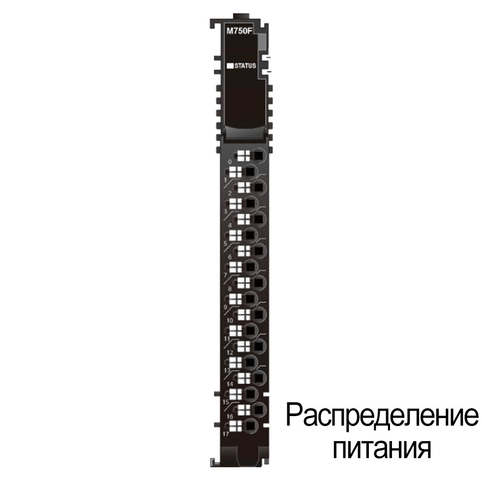 M750F Модуль распределения питания, 16CH, 0 В(х16), RTB 18 с идентификатором (ID)