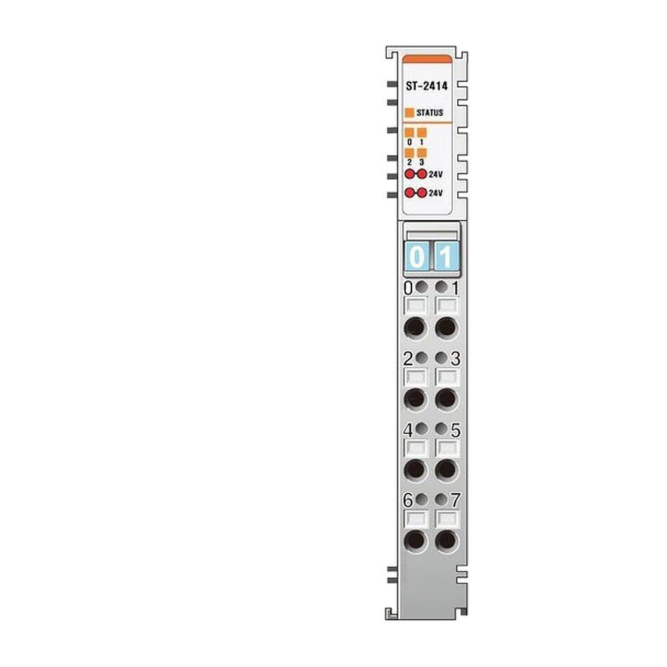 Модуль дискретного вывода Crevis ST-2414, 4DO, 24 В/0.5А (DC), Sink, диагностика, RTB 8