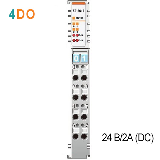 ST-2614 Дискретный вывод, 4DO, 24 В/2А (DC), Sink, RTB 8
