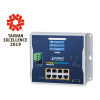 WGS-5225-8P2SV Промышленный управляемый коммутатор L2+/ 8 RJ45 PoE 1G/2 SFP 2.5G/дисплей