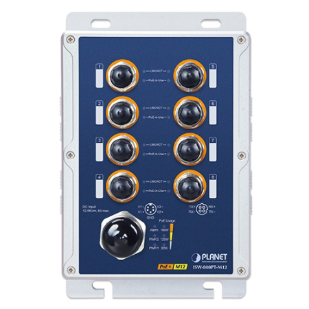 ISW-808PT-M12 Неуправляемый ЖД коммутатор/8 M12 PoE 1G