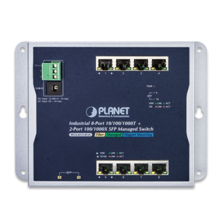 WGS-4215-8T2S Промышленный управляемый коммутатор L2/L4/8 RJ45 1G/2 SFP 1G