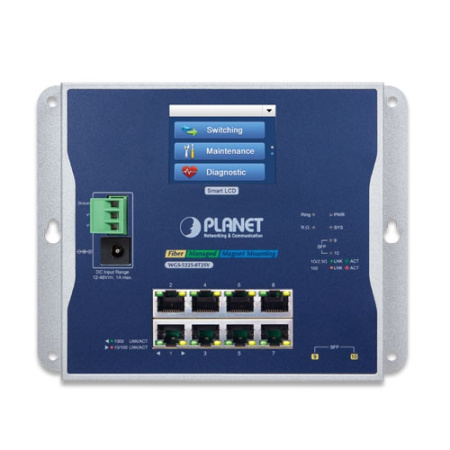 WGS-5225-8T2SV Промышленный управляемый коммутатор L2+/ 8 RJ45 1G/2 SFP 2.5G/дисплей