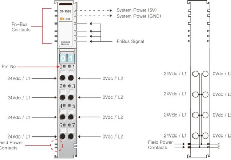 ST-7588 Модуль распределения питания, 8CH, 0/24 В (DC), RTB 8