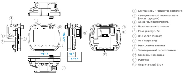 TOPRH0700WD Панель оператора 7″, 1024x768, 6MB, SD карта, проводная
