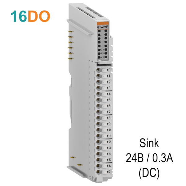 GT-225F Дискретный вывод, 16DO, 24 В/0.3А (DC), Sink, RTB 18