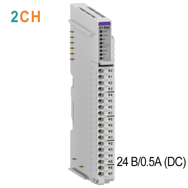 GT-5642 Импульсный вывод, 2CH, 24 В/0.5A (DC), RTB 18